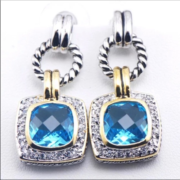 Sterling Silver 925 Blue Topaz - Picture 2 of 4